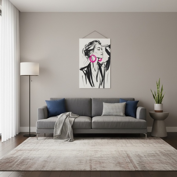 Black and Pink Wall Art no frame - Picture 2 of 2